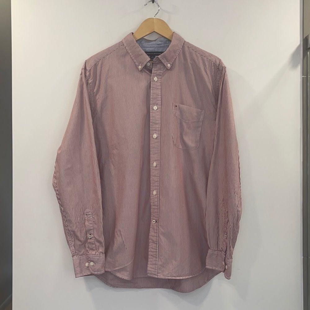 Tommy Hilfiger Pin Stripe Button Down Shirt Men's L